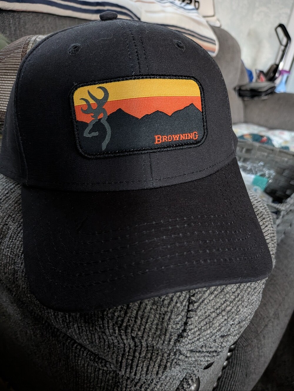 Browning Black Mesh-Back Cap with Sunset Patch